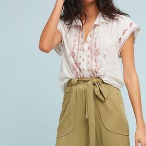 Maeve by Anthropologie Floral embroidered Dot tunic